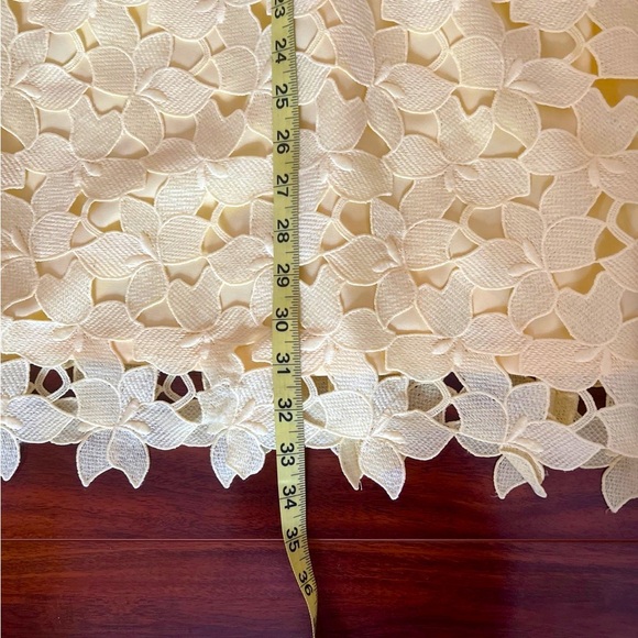 Tahari Arthur S. Levine Yellow Lace Dress Size 4P - Picture 10 of 10